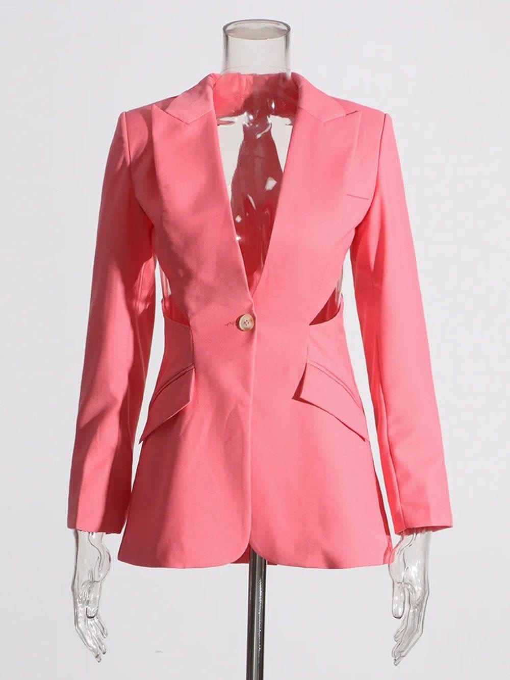 Hollow Out Blazer - Fashionpara