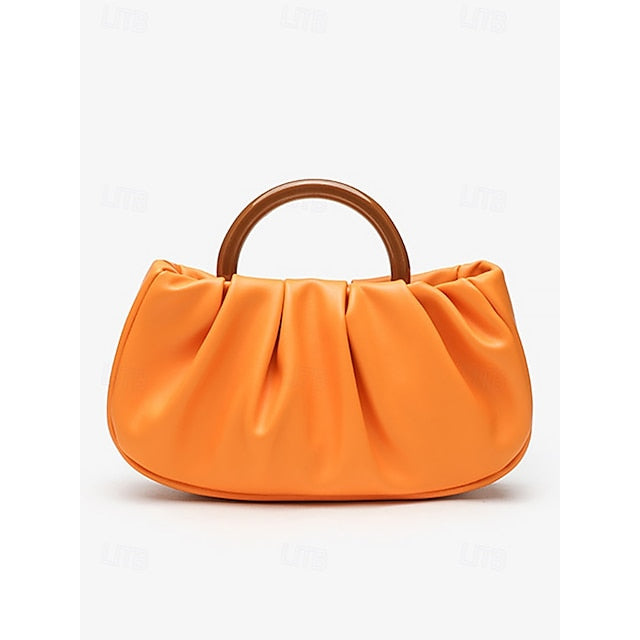 Clutch Faux with Bag Leather Acrylic Tote Pleated