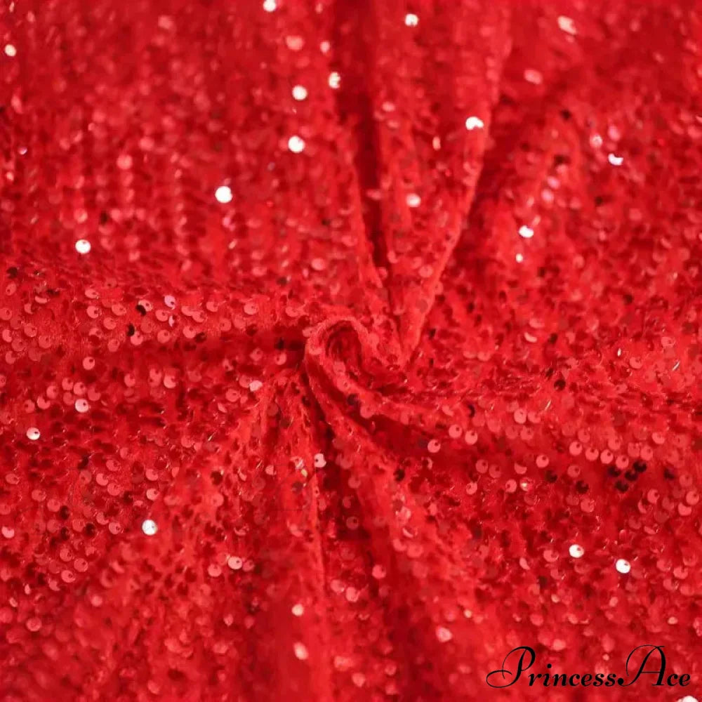 Red Sequins Bodycon Maxi Evening Party Dress with Hollow Detail