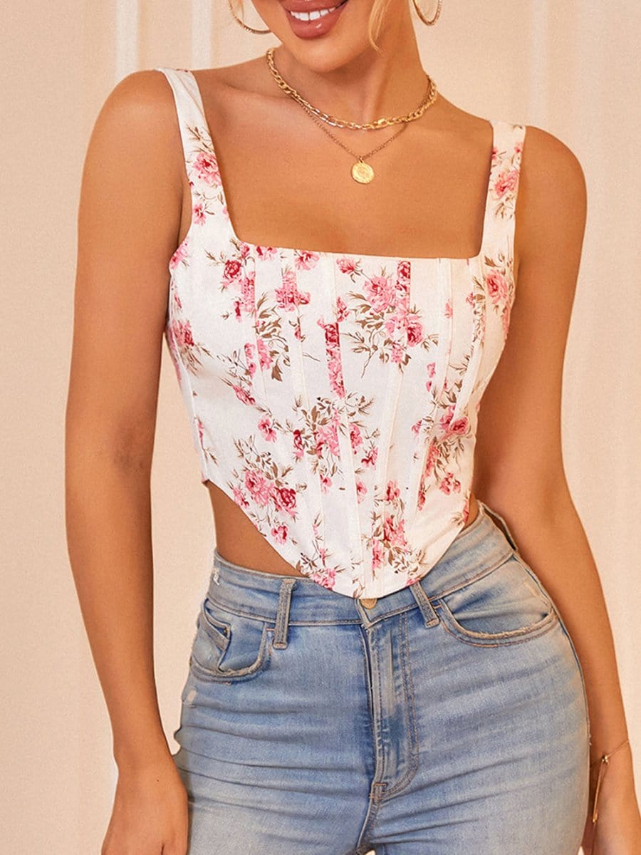 Floral Corset Top - Fashionpara