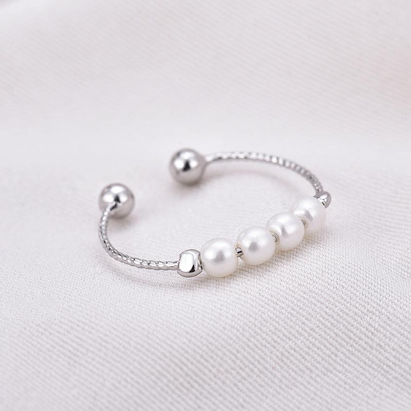 KittenAlarm - Rilla Sterling Pearl Adjustable Ring