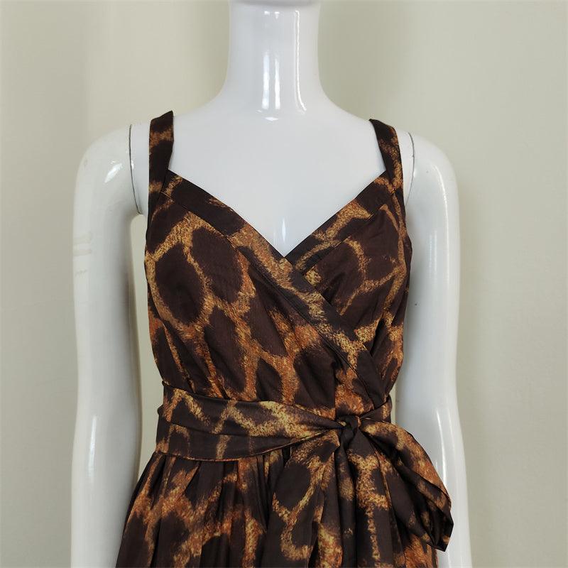 Animal Print Sweetheart Sleeveless A-Line Maxi Gown