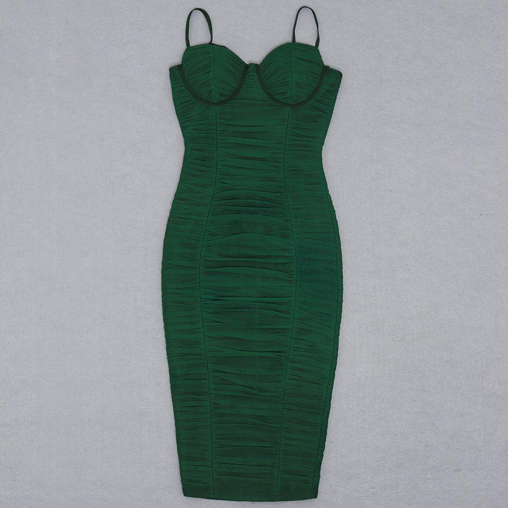 Ruched Sweetheart Spaghetti Strap Bodycon Maxi Dress