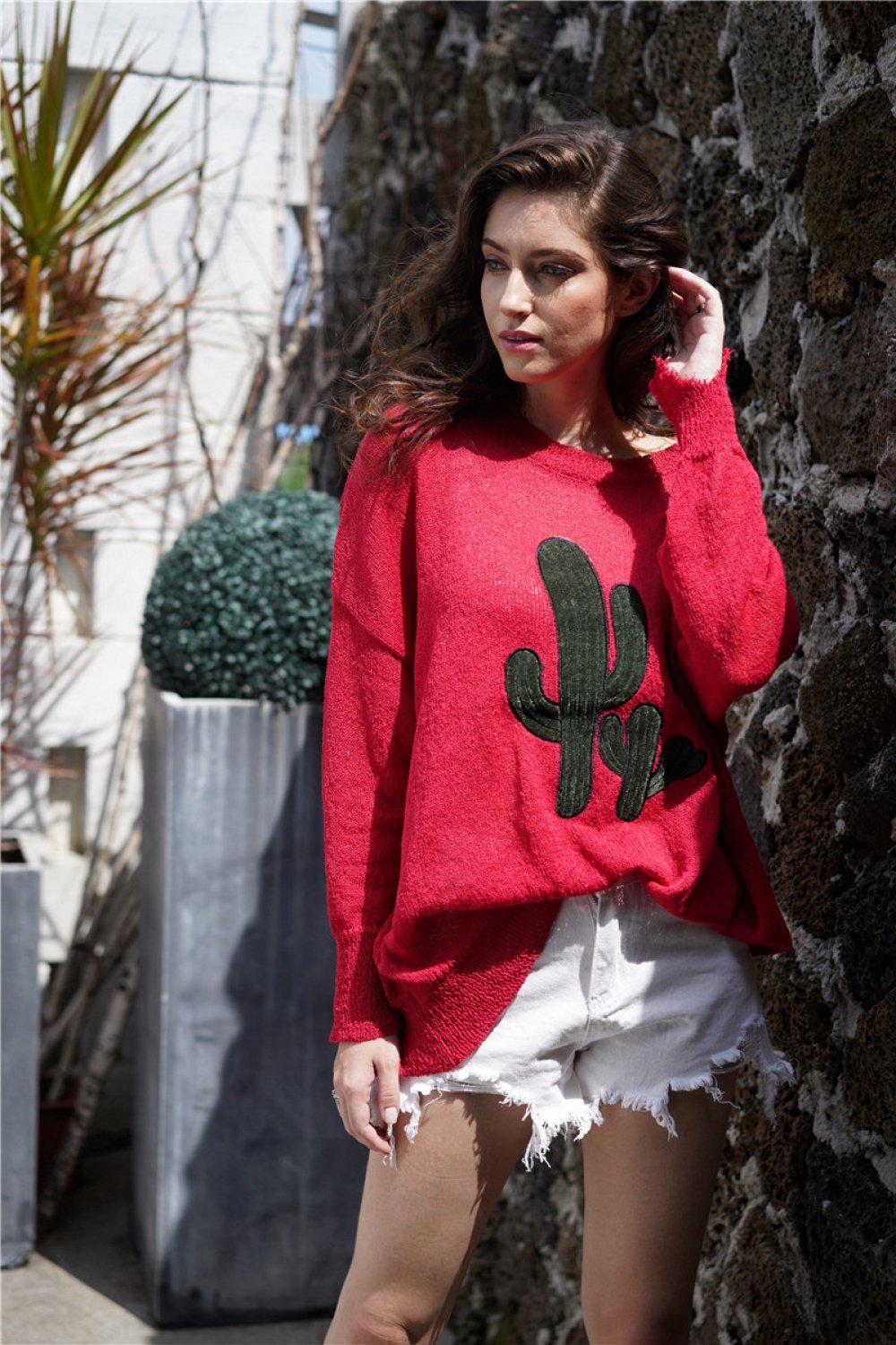 RadyRin Classic Round Neck Drop Shoulder Sweater for Comfort