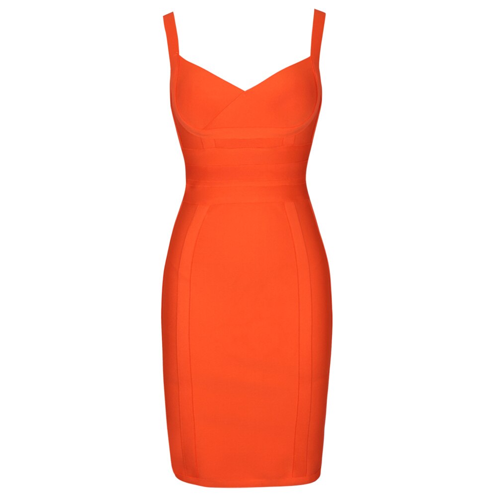 V-Neck Wide-Strap Bandage Bodycon Mini Dress 4