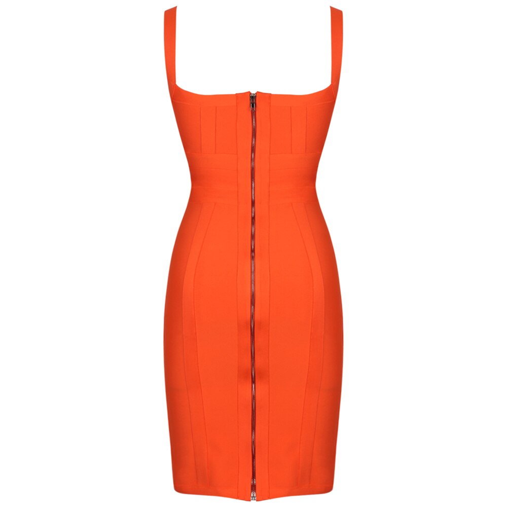 V-Neck Wide-Strap Bandage Bodycon Mini Dress 5