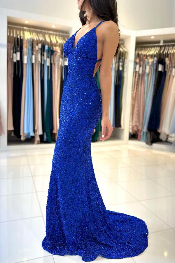 Royal Blue Mermaid Evening Dress Sleeveless - Fashionpara