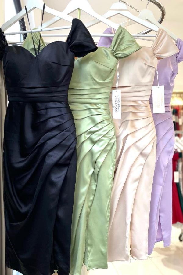 Sage Off-the-Shoulder Short Prom Dress Sheath - Fashionpara