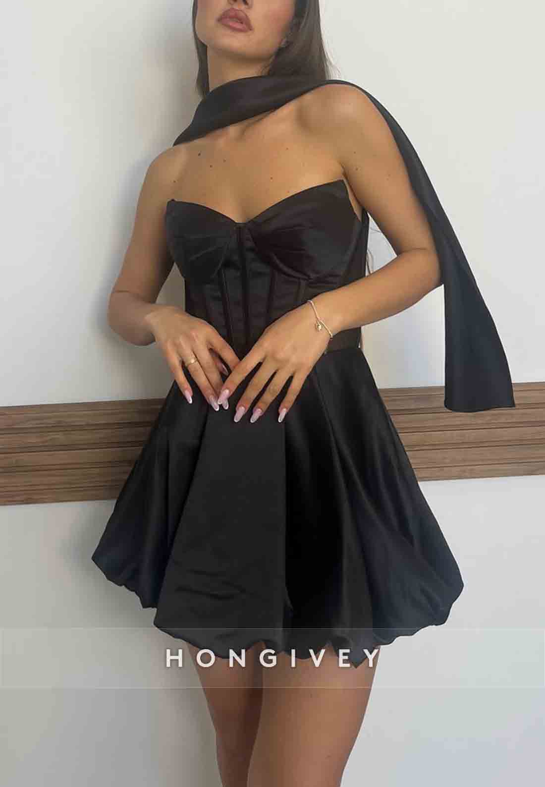 Halter Strapless A-Line Sleeveless Pleated Mini Homecoming Dresses