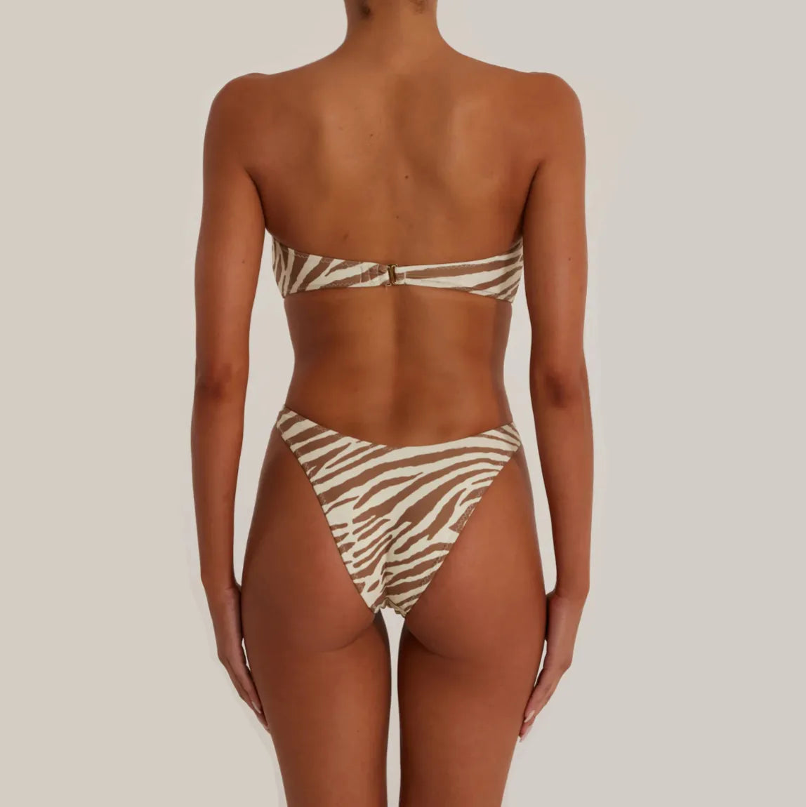 Savannah Style Zebra Print Strapless Bikini