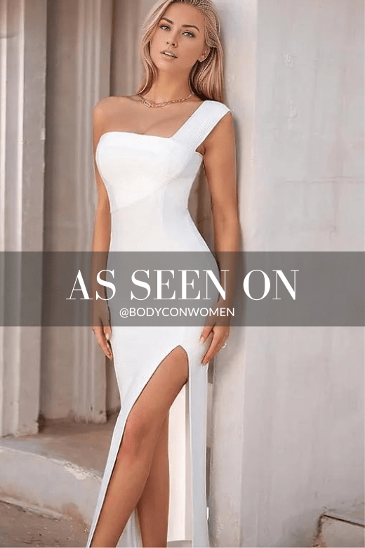 Selene Bodycon Midi Dress - Pearl White - Fashionpara