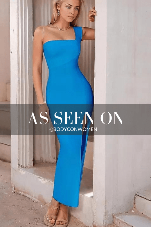 Selene Bodycon Midi Dress - Sky Blue - Fashionpara