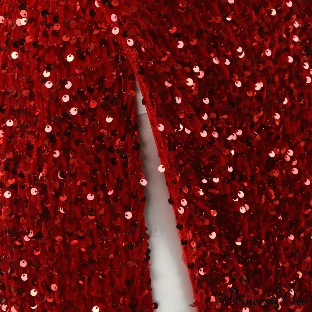 Sequin High Slit Christmas Party Dress
