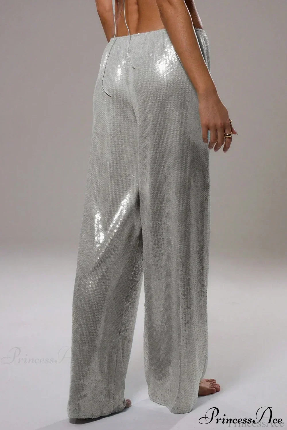 Sequin Loose Wide-Leg Casual Pants