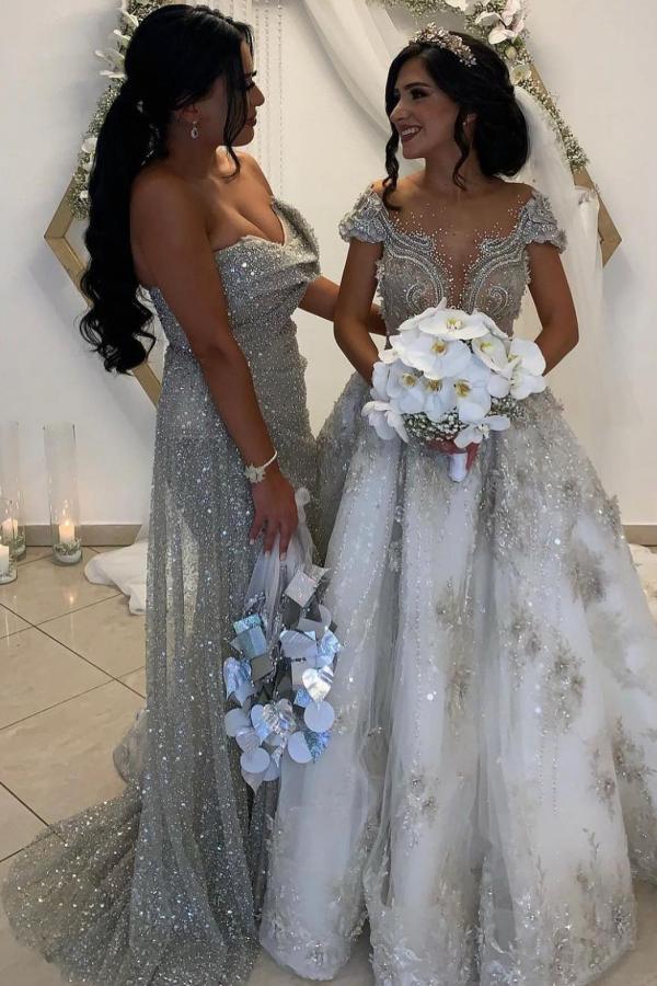 Sequins One Shoulder Mermaid Prom Dress With Slit - Fashionpara