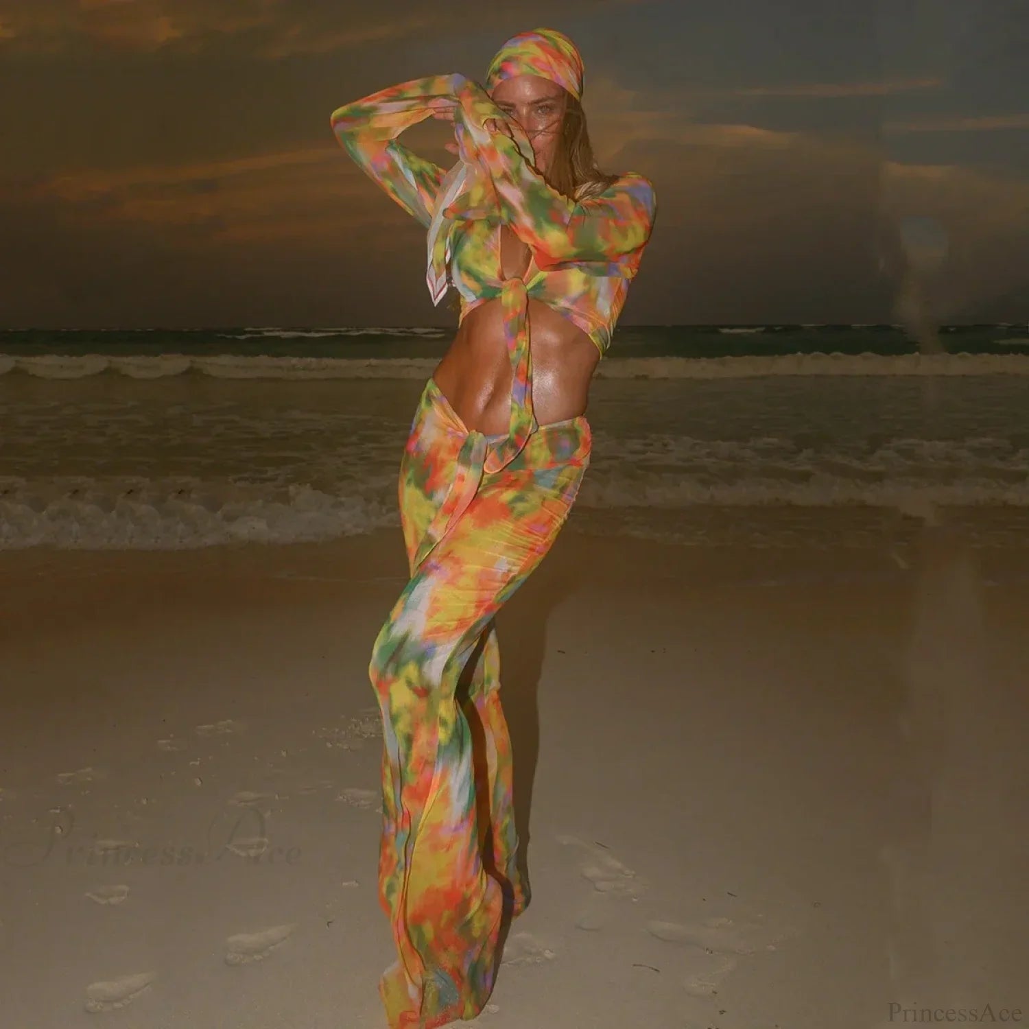 Sexy Bikini Set with Push Up Bottom Two Piece Swimsuit orange / S