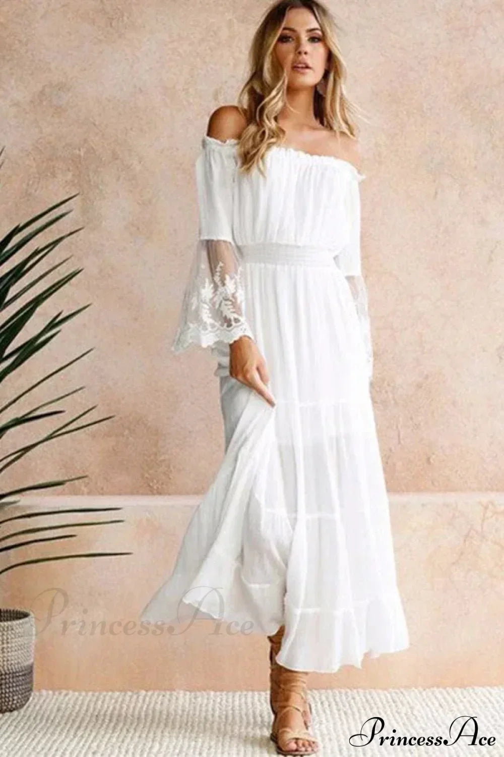 Sexy Off-Shoulder Lace Boho Dress