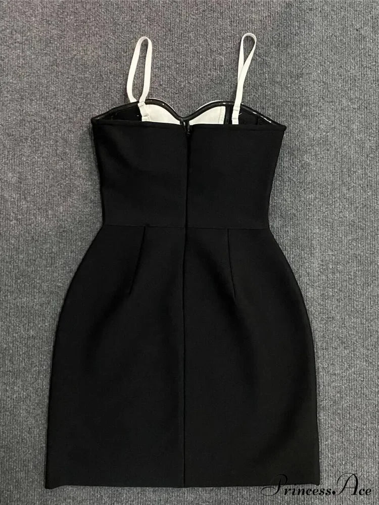 Sexy Spaghetti Strap 3D Flower Bandage Sleeveless Floral A-Line Christmas Party Dress