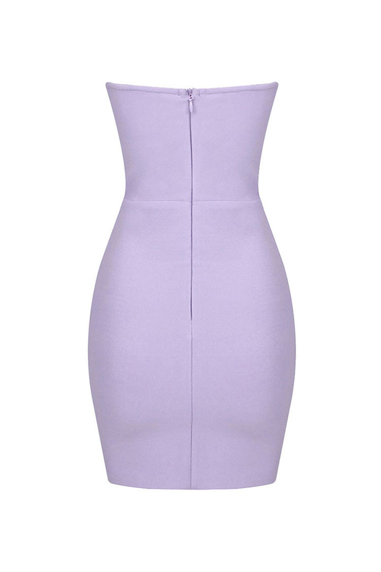 Sexy Sweetheart Neck Bustier Cutout Bodycon Bandage Strapless Party Mini Dress - Fashionpara