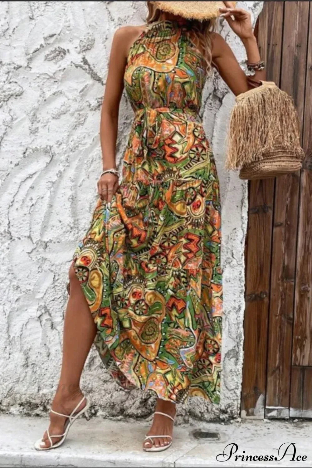 Sexy Vintage Hanging Neck Boho Dress
