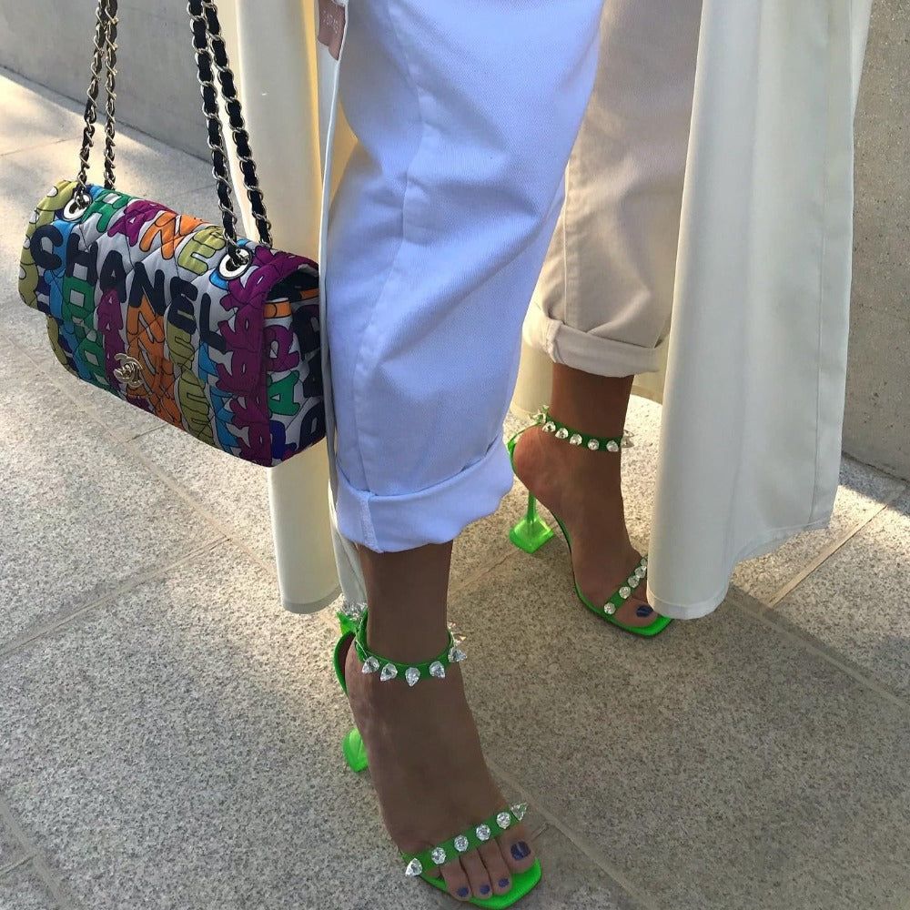 Ring The Wedding Pyramid Heels Studded Sandals
