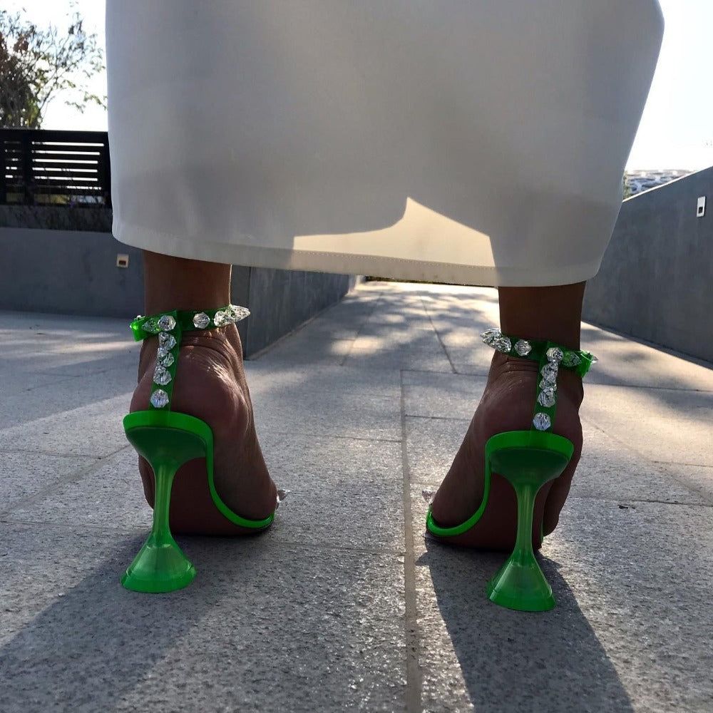 Ring The Wedding Pyramid Heels Studded Sandals