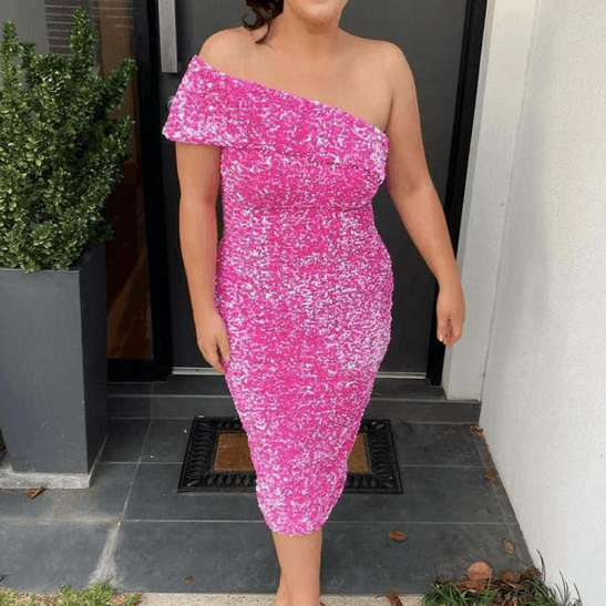 KittenAlarm - Shelby Off Shoulder Sequin Dress