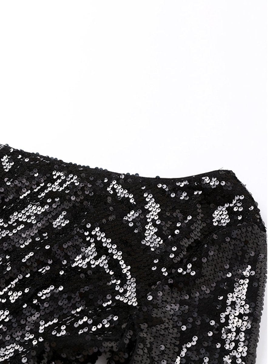 Shoulder Feather Backless - Fashionpara