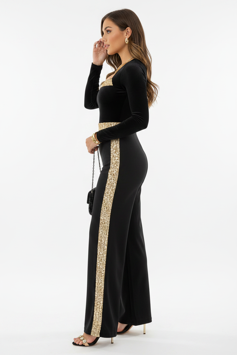Mesh Deep V-Neck Long Sleeve High Split Midi Dress - View 11