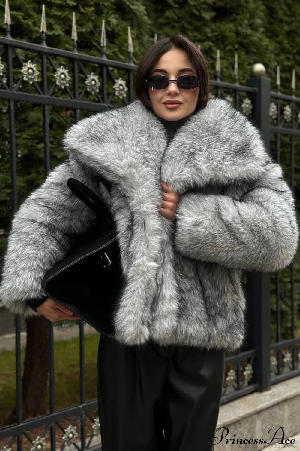 Silver Fox Faux Fur Short Coat for Luxurious Comfort