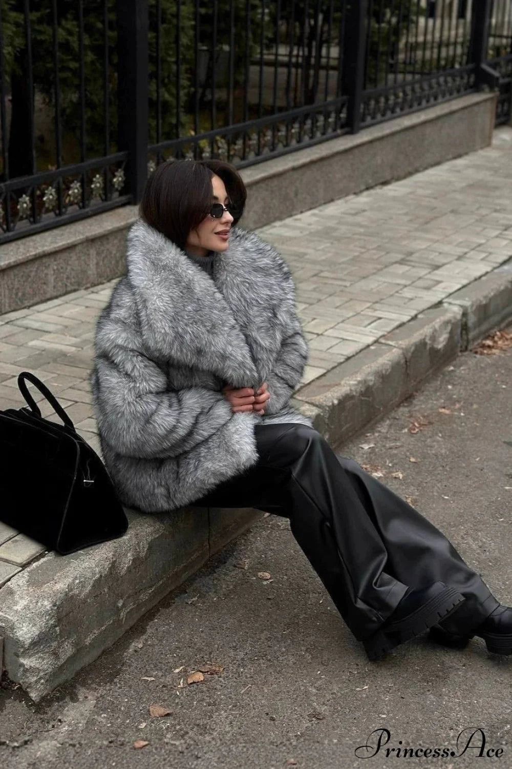 Silver Fox Faux Fur Short Coat for Luxurious Comfort