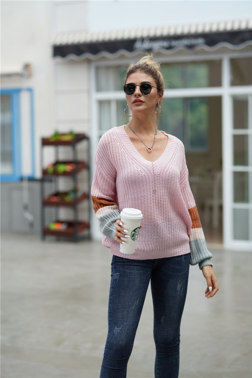 RadyRin Classic Grey Round Neck Loose Fit Sweater