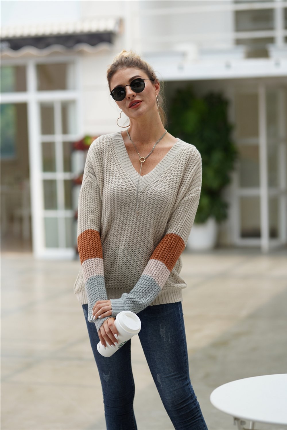 RadyRin Chic Round Neck Loose Sweater for Effortless Style