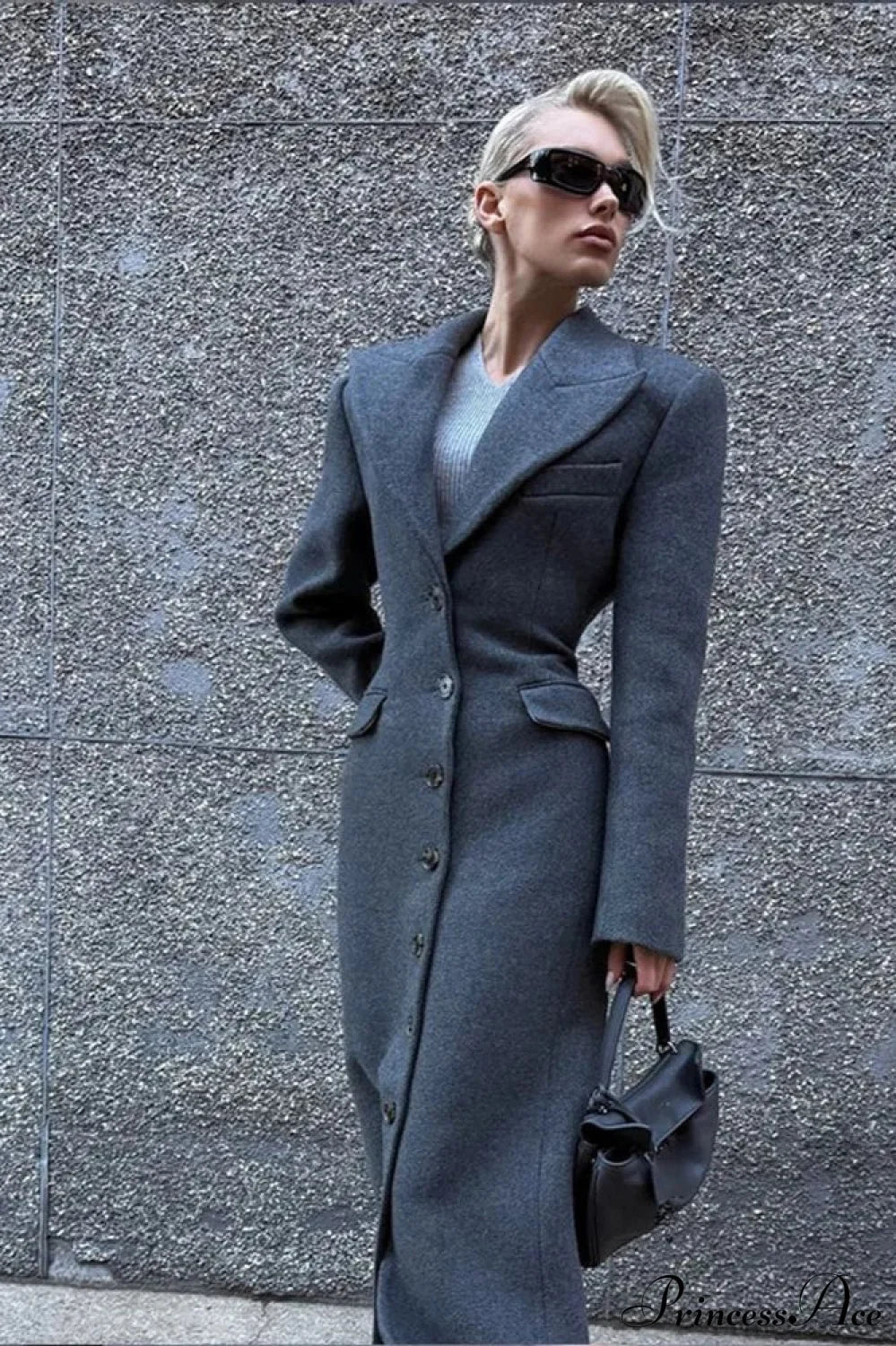 Single-Breasted Wool Coat