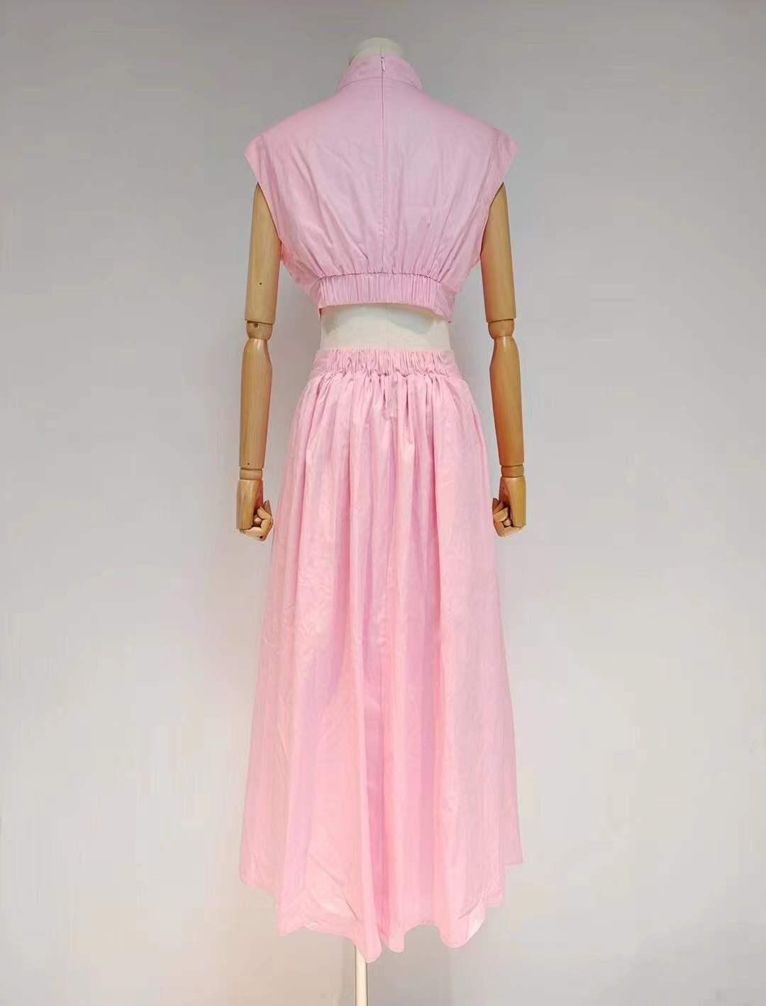 High Neck Sleeveless Cutout Pleated Maxi Dress