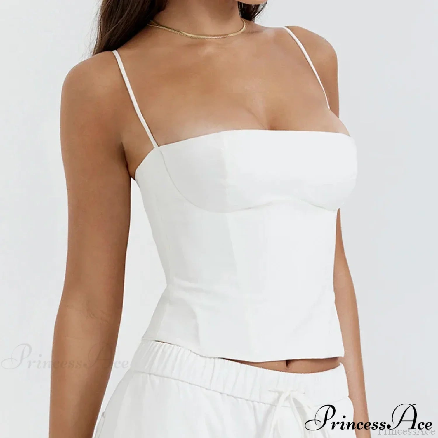 Skinny Corset Spaghetti Strap Crop Top