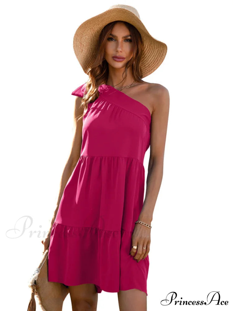 slant Women's Ruffle neck solid Dress