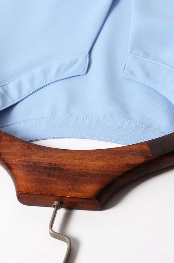 Sleeveless V-neck Single-button Pure-color Blouse - Fashionpara