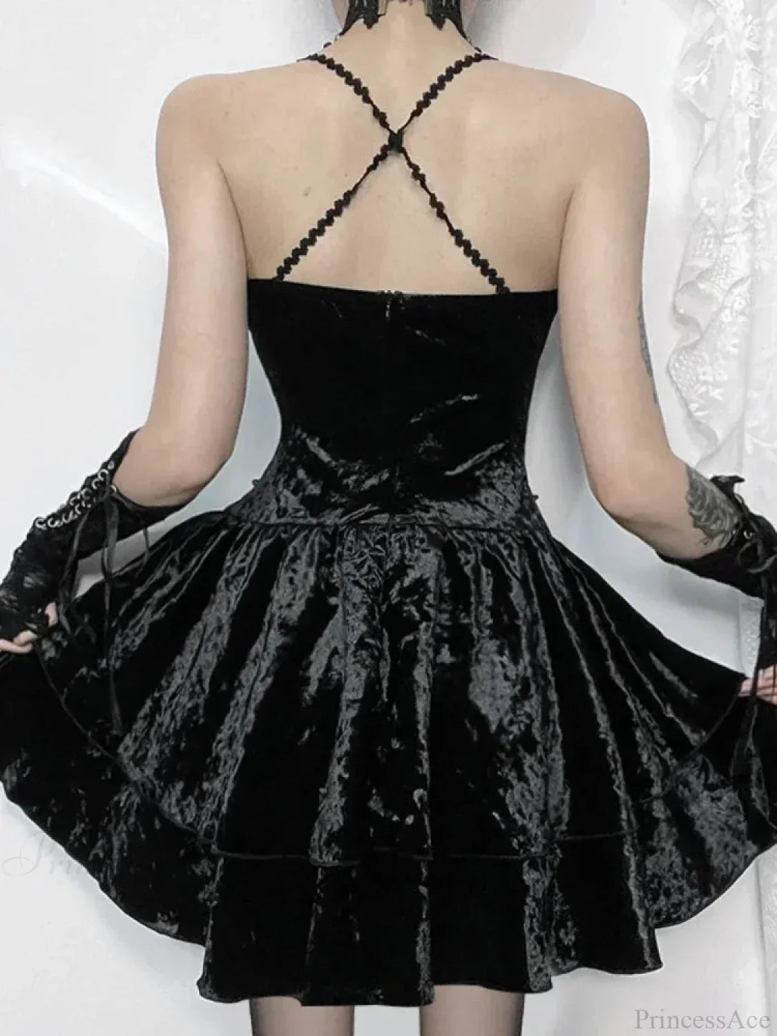 Mini Dress in Black - View 3