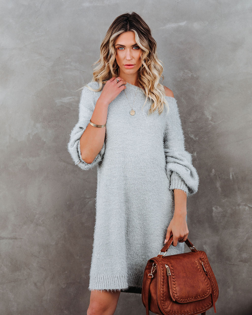 So In Love Knit Mini Dress in Elegant Heather Grey