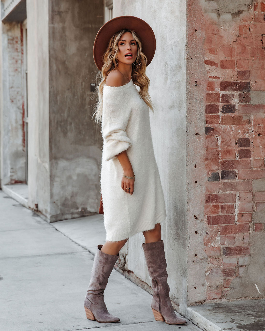 So In Love Knit Sweater Dress - Ivory - FINAL SALE 4