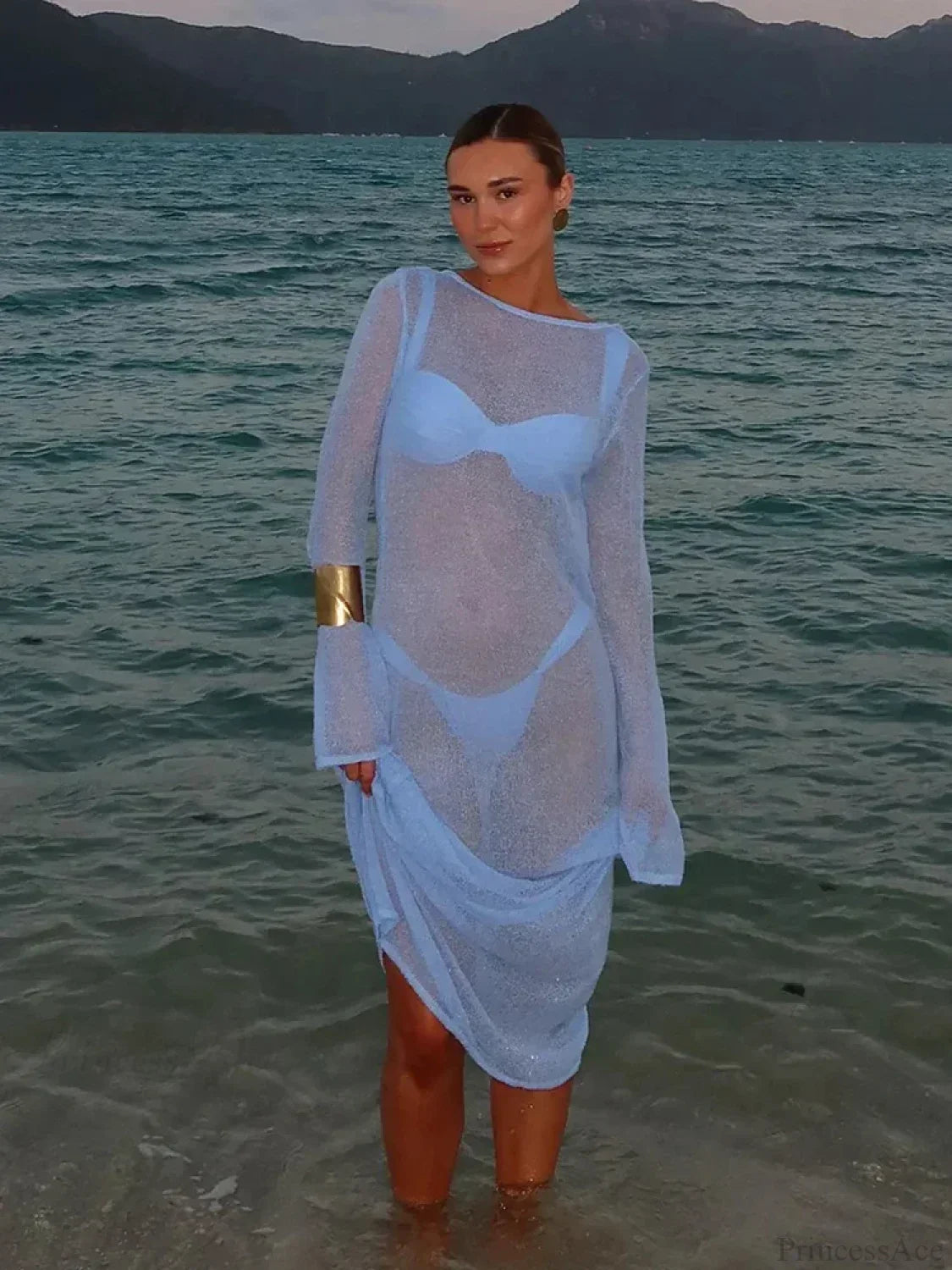 Solid Chic See Through Bikini Cover Up