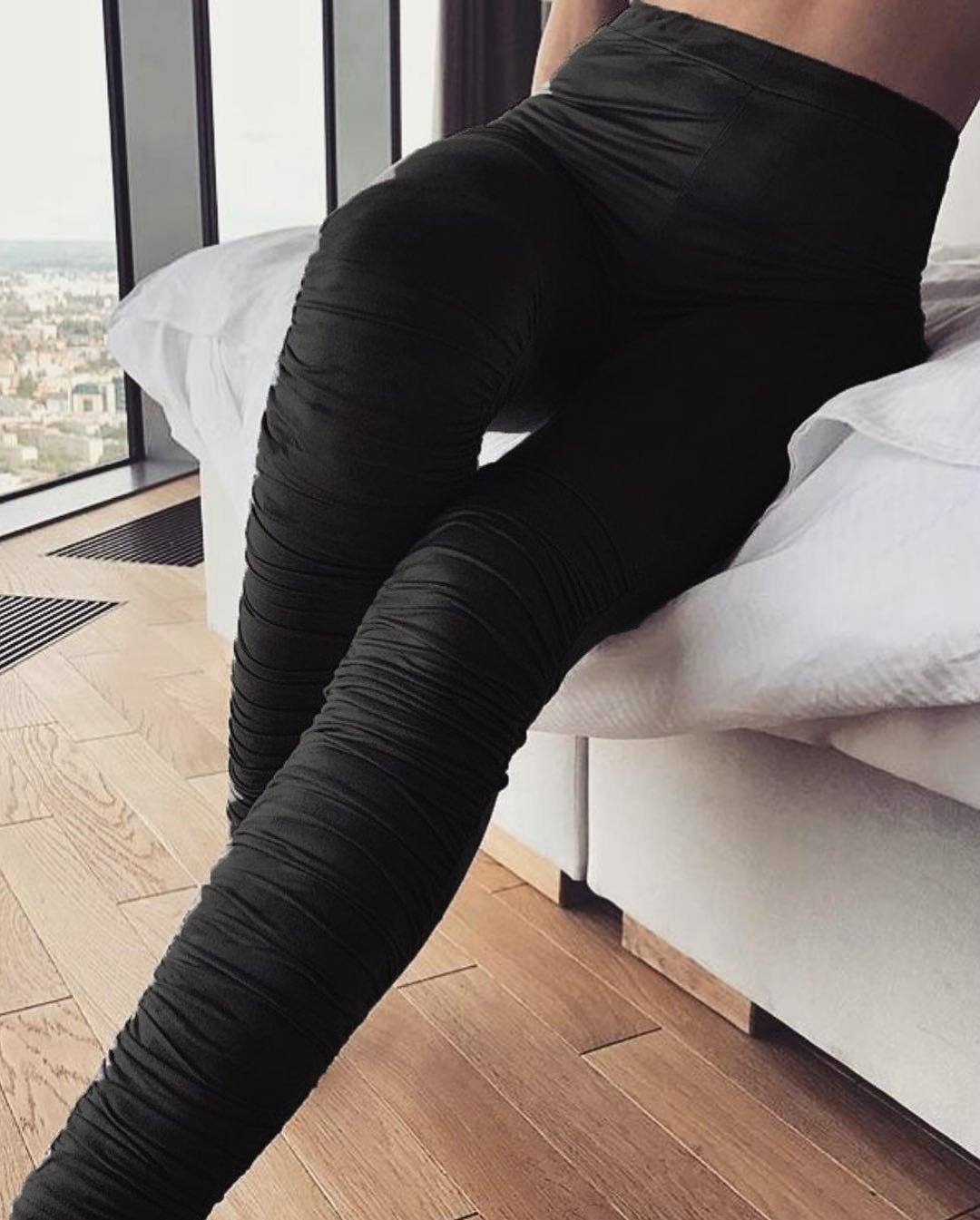 Solid Color Narrow Pants