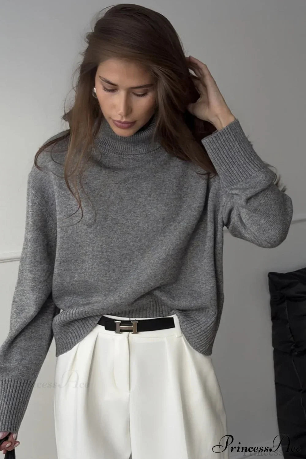 PrincessAce Cozy Thick Turtleneck Sweater for Effortless Style