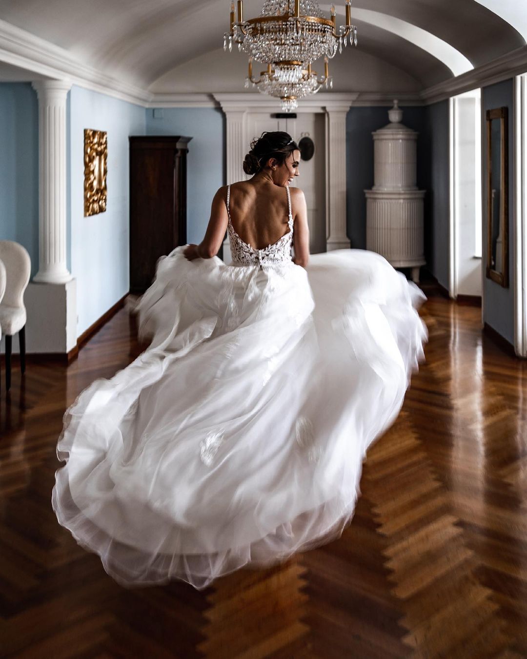 Spaghetti-Straps Sleeveless Beach Wedding Dress With Appliques - Fashionpara