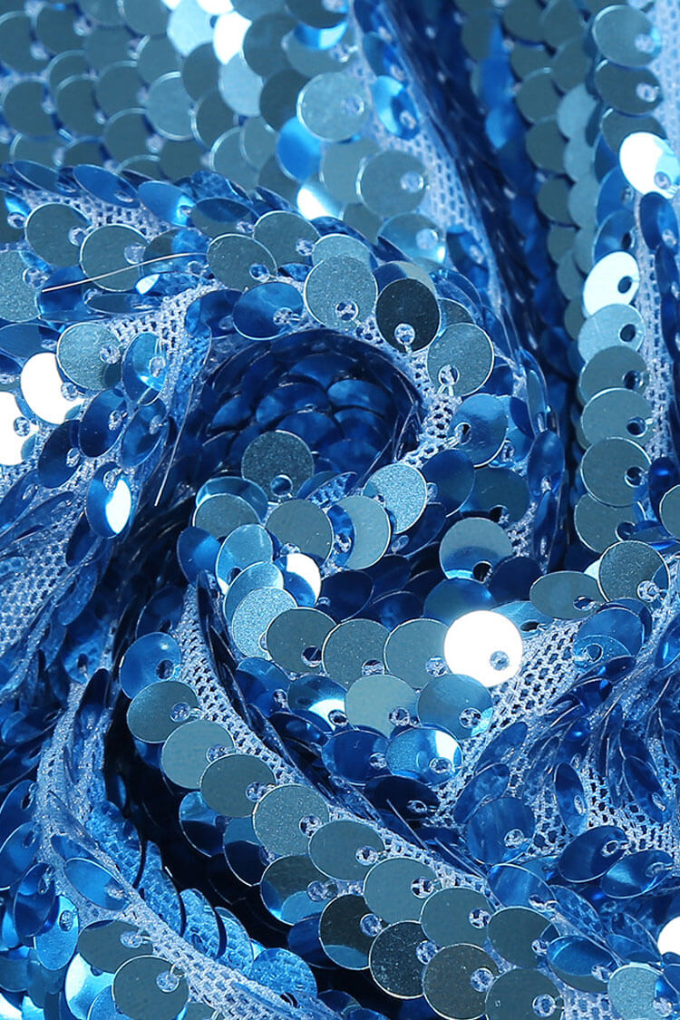 Sparkling High Neck Sleeveless Split Bodycon Sequin Maxi Evening Dress - Fashionpara