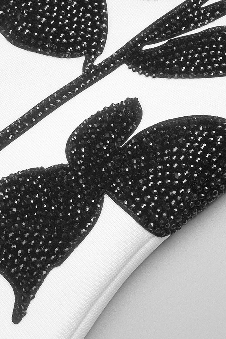 Sparkly Crystal Rosette Strapless High Low Tulle Mermaid Evening Dress - Fashionpara