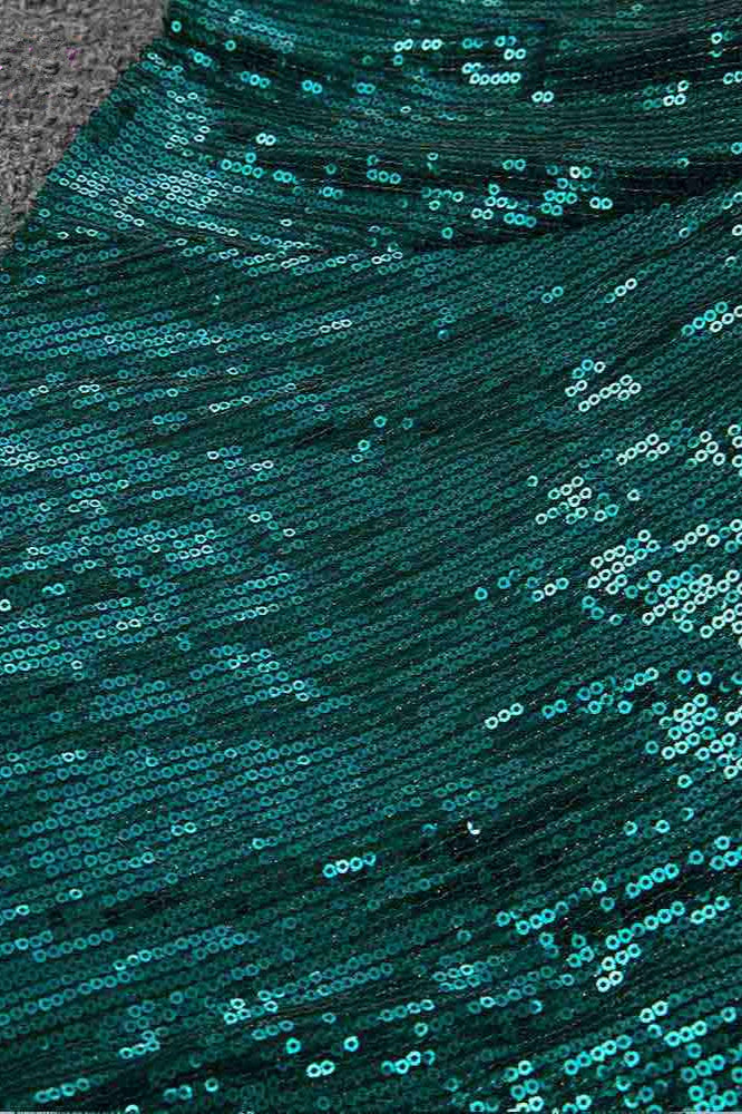 Sparkly Sequined Spaghetti Straps V-Neck Prom Dresses with Backless - Fashionpara