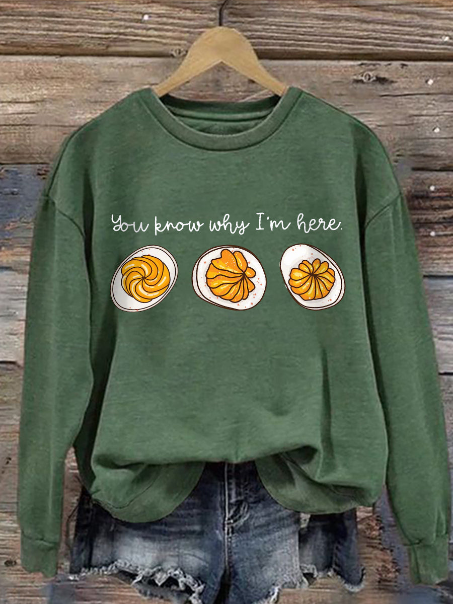 Crew Neck Pie Graphic Sweatshirt 2