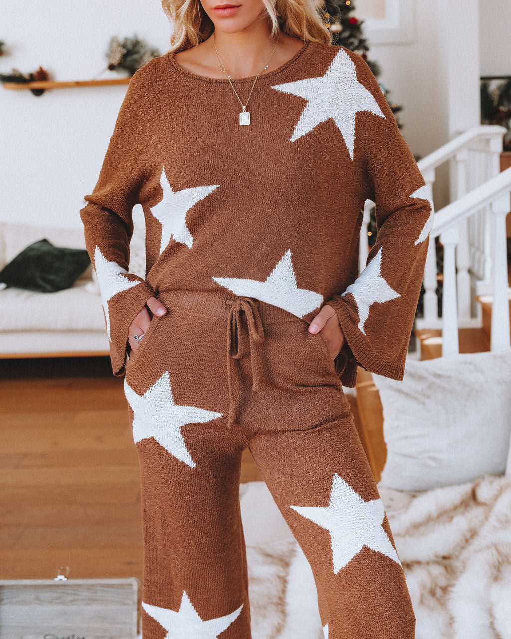 Stardust Relaxed Knit Sweater Top for Cozy Sleep Comfort